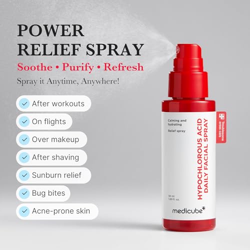 medicube Power Soothing Spray | Hypochlorous Acid Spray For All Skin Types, Delicate Skin | Daily Skin Solution & Post-Sun Care | HOCI Facial Mist for Soothing & Calming | Korean Skincare | 1.69 fl.oz