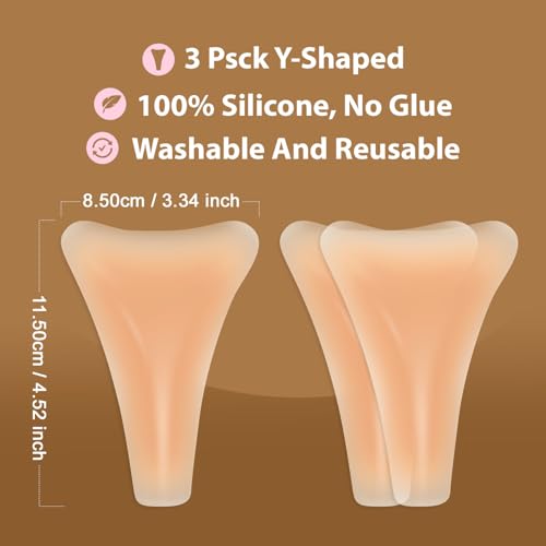 Camel Toe Concealer,Seamless Camel Toe Hider,Anti Camel Toe Insert, No Camel Toe Underwear Guard,Reusable Invisible Silicone Camel Toe Pads for Women (3.34x4.52 inch, 3, Count)