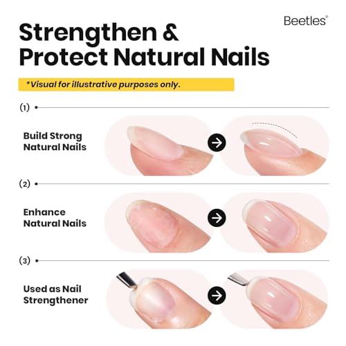 Beetles Builder Gel Set,Vitreous Radiance 4 Colors 8 in 1 Strengthening Apex Building Nail Extension with Base&Top Coat for Beginners DIY Salon at Home,Silver Cat Eye Gel Nail Polish,UV&LED Needed