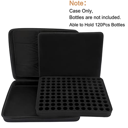 Hipiwe 120 Bottle EVA Essential Oil Storage Carrying Case Hard Shell Exterior Essential Oils Organizer Holder Traveling Bag with Foam Insert, Holds 5ml 10ml 15ml Essential Oils