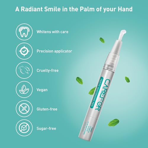 Teeth Whitening Pen 2 Pack (8ml) Fast-Acting Whitening Gel with Brush Applicator ? Portable Travel Kit for Professional Stain Removal & Brighter Smile