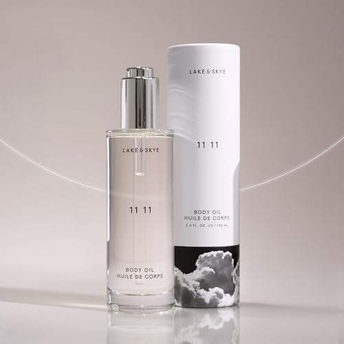 Lake & Skye 11 11 Body Oil, 3.4 fl oz (100 ml), Hydrating with Vitamin E & Almond Oil - Sheer & Uplifting Scent