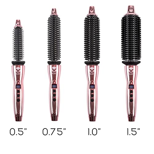 CALISTA Perfecter Pro Heated Round Brush | Lift, Volumize, and Style with No Heat Damage for Healthier-Looking Hair | 1.0" for Shoulder Length Styles | Dual Voltage & Adjustable Temp (1.0, Rose Gold)
