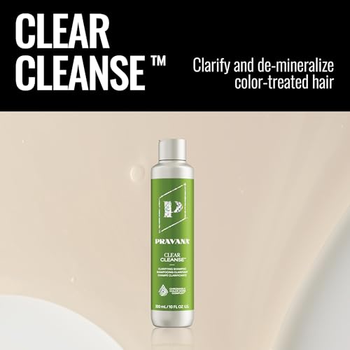 Pravana Clear Cleanse Mineral Diminishing Shampoo | For Clarifying Color Treated Hair | Instantly Removes Hard Water Deposits | Hydrates, Energizes, Volumizes | Eliminates Discoloration | Vegan