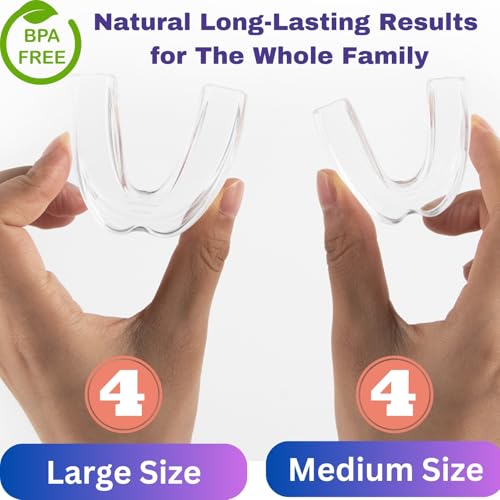 Mouth Guard for Grinding Teeth at Night ? Custom Fit Night Guards for Teeth Grinding with 8 Trimmable Dental Guards and 2 Travel Cases