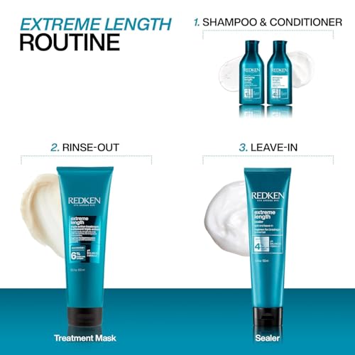 Redken Extreme Length Biotin Shampoo For Longer Hair ? Promotes Healthy Hair Growth, Strengthens Damaged Hair, Prevents Hair Breakage, Infused With Biotin ?