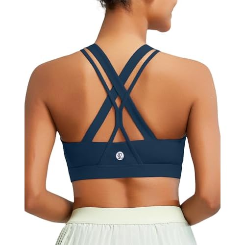 RUNNING GIRL Sports Bra for Women High Support, Criss-Cross Back Padded Strappy Sports Bras Yoga Bra with Removable Cups