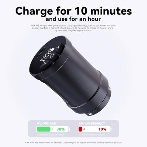 Wjx W3 Tattoo Kit Complete Tattoo Machine Kit Tattoo Gun Pen Fast Charging 2 Batteries Rotary Powerful Motor with 20pcs Mixed Size Cartridge Needles Suitable for Beginners and Artists