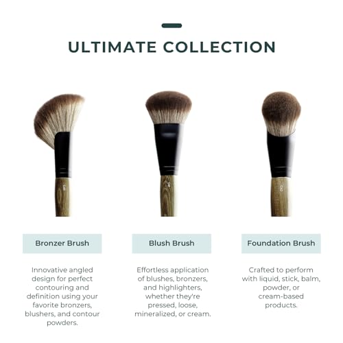 Rose and Ben Beauty C41 Blush Brush | Professional Brush for Flawless Makeup Application | Angled Non-Shedding & Cruelty-Free for Pressed, Powder, & Cream Cosmetics