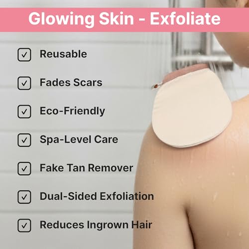 ? Vegan Silk Exfoliating Glove (2pcs) for Face, Body, and Hands | Natural Body Scrubber for Dead Skin Removal | Exfoliating Mitt Eco-Friendly, Perfect for Spa, Bath, and Shower