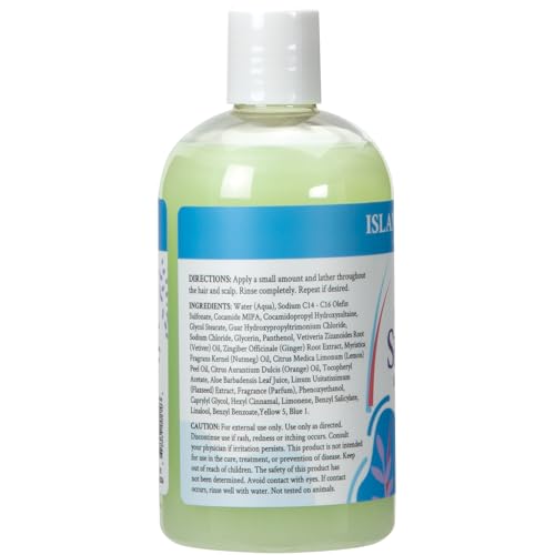 Ginger Lily Farms Botanicals Moisturizing Shampoo for All Hair Types, Island Tranquility, 100% Vegan & Cruelty-Free, Green Tea Lemongrass Scent, 12 Fl Oz