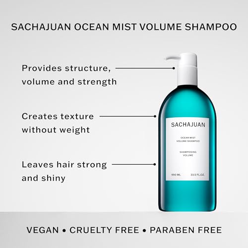 SACHAJUAN Ocean Mist Volume Shampoo, Volumizing Shine, for Thin, Fine Hair, Paraben & Cruelty-Free, 33.4 fl oz