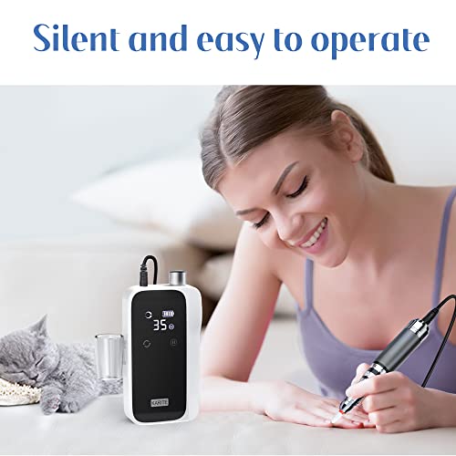 Karite Professional Nail Drill Machine for Acrylic Nails, 35000 RPM Electric Nail File with 13 Bits, 30 Sanding Bands ? USB Rechargeable, Portable Electronic Nail Filer for Home Salon Manicure Tools