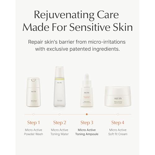 SU:M Micro-Active Toning Ampoule (0.5 fl oz) - High Potency Serum for Immediate and Firming, All Skin Types, Korean Skin Care. Pure Vitamin C & E, Niacinamide.