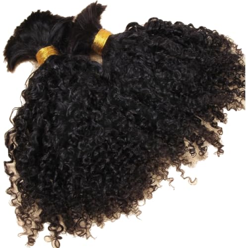 Afro Kinky Bulk Human Braiding Hair 100% Unprocessed Brazilian Virgin Human Hair Extensions Micro Kinky Curly Braids Hair Braids Double Drown Full End Bulk Hair 18 Inch 300g