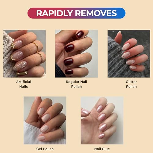 100% Pure Acetone Nail Polish Remover | Professional Quality | Easy To Use | Rapidly Removes Natural, Gel, Acrylic, and Glitter Nails | 8 Fl oz