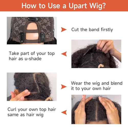 Selina U Part Wigs Human Hair Kinky Straight Wig Yaki Remy Human Hair Wig For Women Afro Kinky Straight Human Hair U Part Glueless Upart Yaki Straight Wig 30 Inch