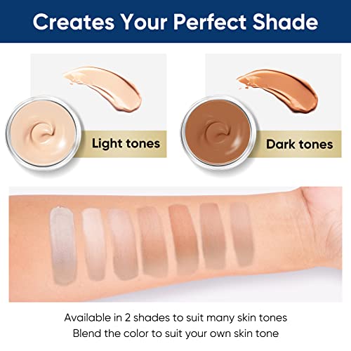 Tattoo Cover Up Makeup, 2 Colors Sweatproof & Waterproof Tattoo Cover Up Concealer, Suitable for Scars, Vitiligo, Spots, Invisible and Natural