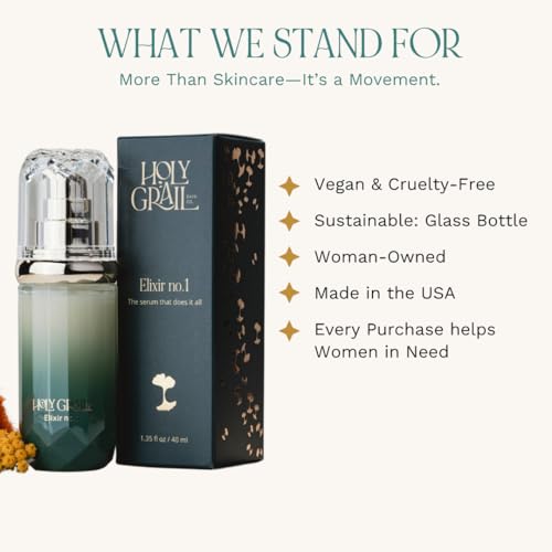 Elixir no. 1 ? Face Serum with Bakuchiol, Niacinamide & CoQ10 ? 40 mL Refillable Glass Bottle ? Reduces Fine Lines, Firms, Brightens ? Vegan, gentle ingredients, Clean, Sustainable