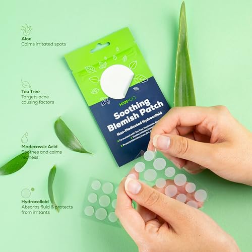 Hanhoo Soothing Blemish Patch, Extra Strength Blemish Patch, and T-Zone Pore Patch Bundle, 88 Total Patches, with Salicylic Acid, Tea Tree, and Aloe, Blackhead and Acne Treatment, Acne Stickers