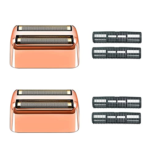 Rose Gold Replacement blades Foil and Cutters Compatible with BaBylissPRO Barberology FXFS2 Shaver foil Replacement Heads(2 pack £©