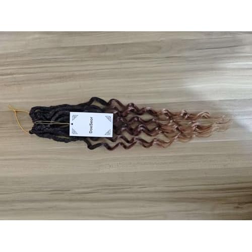 18 Inch Goddess Locs Crochet Hair 8 Packs New Soft Faux Locs Crochet Braids Deep Wave Pre Looped Hair Extensions for Black Women(3T3027/8PCS/18inch)