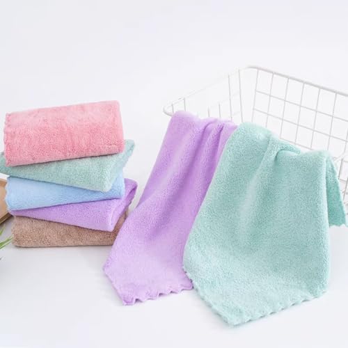 Premium Coral velvet Washcloths Set-5 Pack, Ultra Soft & Highly Absorbent Face Towels for Bath, Spa & Gym, Soft Feel Fingertip Towels Quick Drying Microfiber Hand Towel 29.5¡± x 13.8¡±Large Wash Cloths.