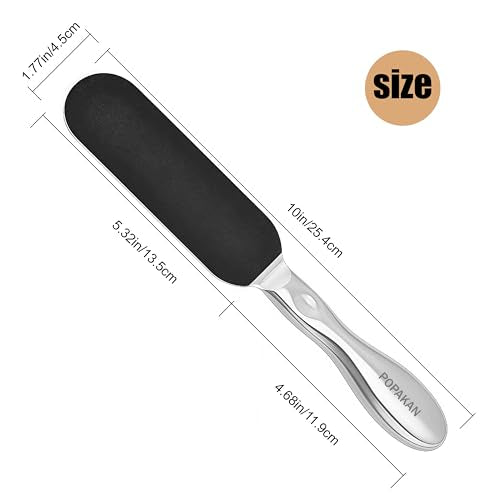 Professional Pedicure Foot File, Coarse/Fine Dual Sided and Reusable Stainless Steel Cracked Skin Corns Callus Remover Feet File with 12 Replaceable Coarse-Fine Foot Pads