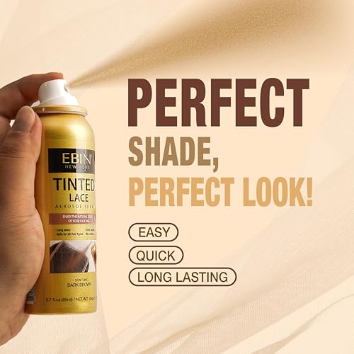 Spray - Dark Brown 2.7fl.oz/80ml | Seamless Lace Blending, Quick-Dry Formula, Natural Finish for Lace Front Wigs