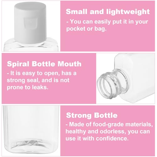 CYEAH 120 Pcs Plastic Travel Bottles 1oz Mini Shampoo Bottles Small Empty Bottles Refillable Cosmetic Containers with Flip Cap Clear Portable Small Bottles for Liquid, Lotions, Toner, Body Soap