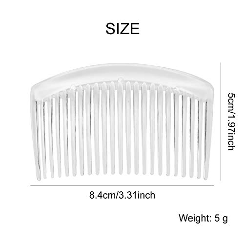 28 Pack Clear White Small Plastic Hair Side Comb With Long Teeth Hairpins Grips Barrettes Clamps Bows for Women Bridal Wedding Veil Decorative Headpiece French Twist Updo Bun Accessories