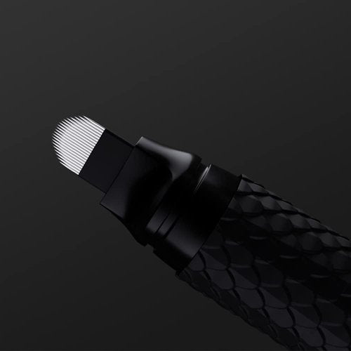 YIZHUO Pack of 10 Microblading Supplies - 18U Signature Disposable Pen With Pigment Sponge, Eyebrow Makeup Kit, Sterile Microblades
