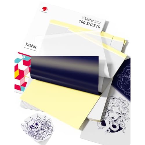 Phomemo Tattoo Transfer Paper 8.5" X 11" - 100 Sheets of Stencil Paper, Tattoo Transfer Kit - for Tattoo Artists and Enthusiasts, Compatible with TP81, Itari A886, TATTMUSE Tattoo Machines