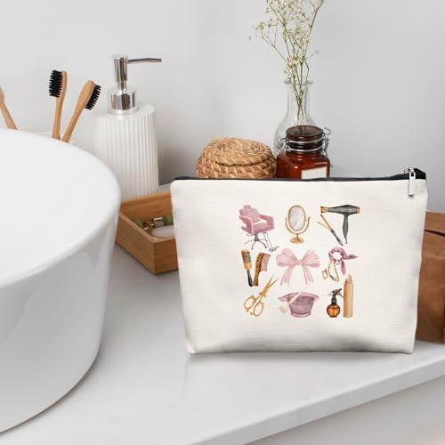 Hairstylist Gifts Women Makeup Bag Make Up Bag, Cosmetic Bags for Hairstylists, Hairdresser Gifts for Cosmetology Student Teen Girls