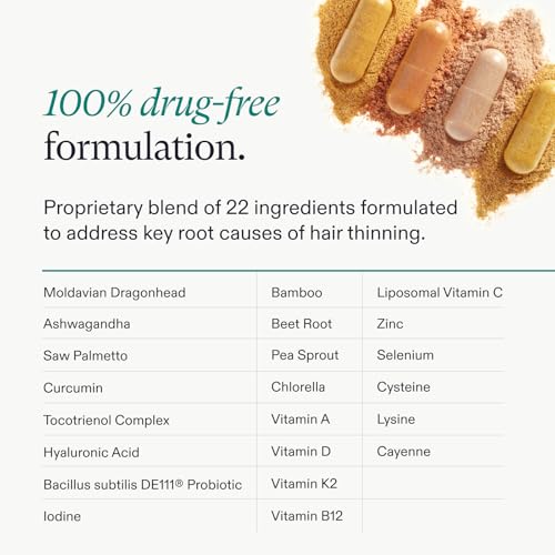Nutrafol Women's Hair Growth Supplements, For Women 18-44 Years Old, Clinically Tested for Visibly Thicker, Stronger Hair, 100% Vegan Ingredients, Dermatologist Recommended - 1 Month Supply