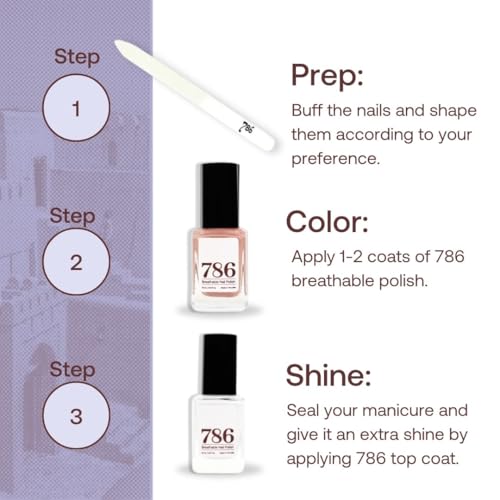 786 Cosmetics 4 Pieces Set: (Coastal Dreams) Breathable, Vegan, Cruelty-Free, Halal, Fast-Drying Nail Polish