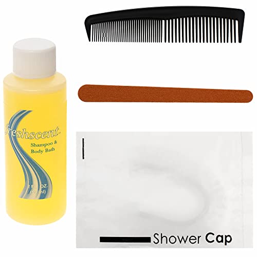 Moda West 24 Kits - Bulk Case of Wholesale Deluxe 15 Piece Toiletry Kit for Men, Women, Travel, Charity