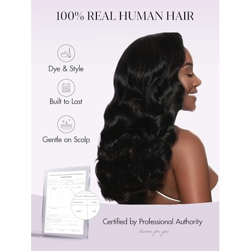 LUVME Human Hair Bundles Body Wave 16 18 20 inch, 100% Brazilian Virgin Human Hair Human Hair 3 Bundles, Unprocessed Double Weft 15A Grade, Soft & Full Natural Look for Black Women