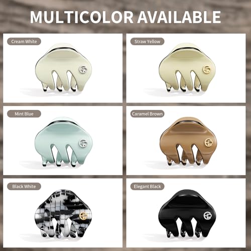 EVITA PERONI Small Hair Clips, Mini Hair Clip for Hair, Little Tiny Claw Clips for Women Girls, Caramel Brown