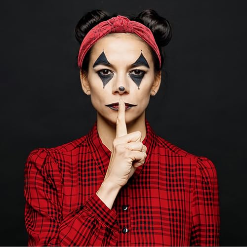 Halloween Headband for Women Girls, Black Spider Web Hair Band Wide Top Knot Red Hair Accessories Non Slip Headband Funny Halloween Party Costume Cosplay Supplies Decoration