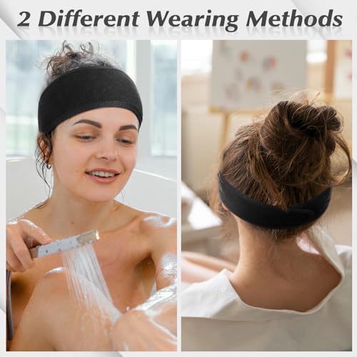 obeoby 4 Pack Spa Facial Headbands for Women, Adjustable Face Wash Headband Make Up Wrap Head Stocking Stuffers for Women Girls