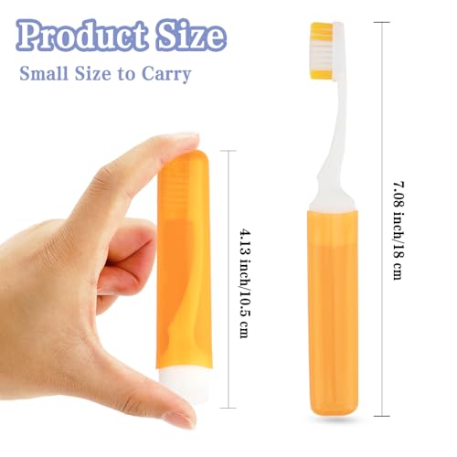 Travel Toothbrush, 3PCS Travel Toothbrush Set, Mini Toothbrush Soft Portable Toothbrushes Travels with Tooth Brush Cover Small Folding Toothbrushes Individually Wrapped for Camping Home