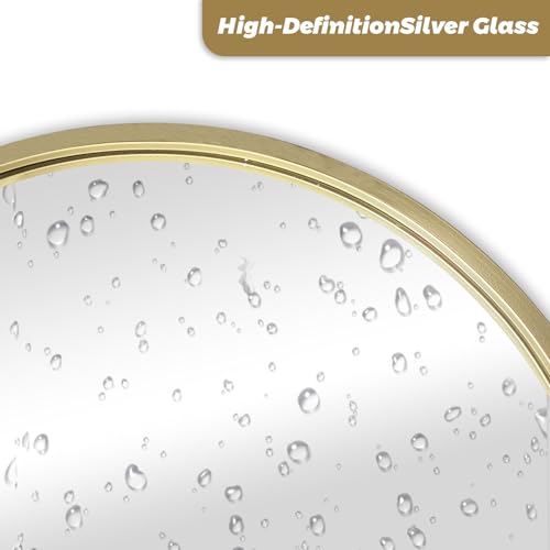 Trifold Vanity Mirrors 3 Way, 30 x 37in Adjustable Vanity Mirrors for Bathroom, Bedroom, Champaign Golden Arch Mirrors Wall Mounted Decoration, Braiding Hair, Makeup 360¡Æ Way