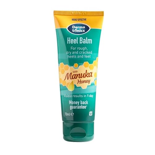 Dermatonics Manuka Honey Heel and Elbow Moisturizing & Exfoliating Cream for Dry and Cracked Heels | Dry Feet Treatment & Cracked Heel Repair for Rough, Dry and Cracked Feet, 2.37 fl oz Tube, 3 Pack