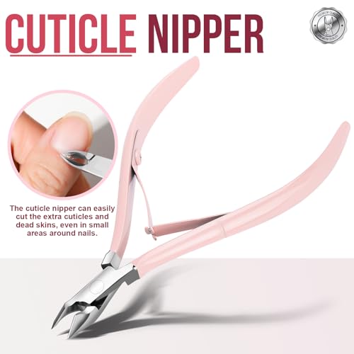 FANDAMEI Cuticle Kit, 4 PCS Nail Care Kit, Cuticle Trimmer, Cuticle Nippers, Ingrown Toenail Removal Kit, Cuticle Clippers, Cuticle Pusher, Nail Cuticle Trimmer, Manicure and Pedicure Kit, Nail Tools