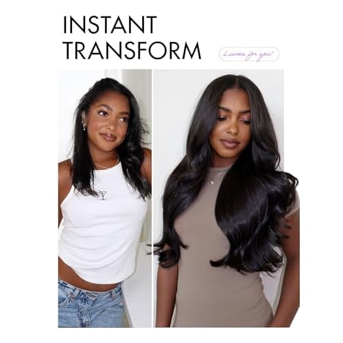 LUVME HAIR All-Day Comfort Real Glueless 7x6 HD Lace Wig 200% Density Hair PartingMax Lace Wigs Loose Body Wave Lace Front Wigs Human Hair Pre Cut Plucked Lace Frontal16 Inches Natural Black Color