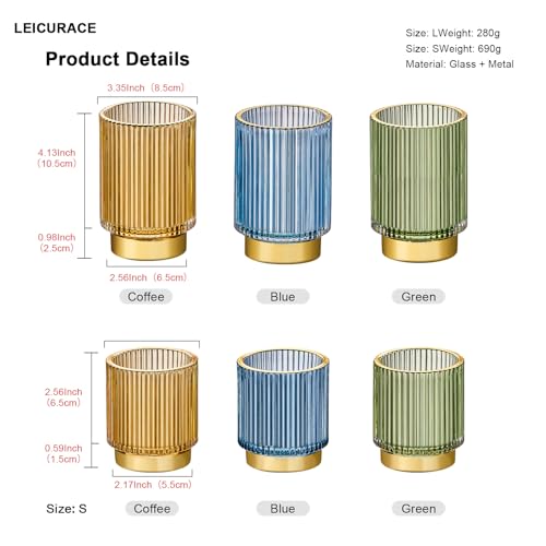 Makeup Brush Holder Organizer,Toothbrush Holders,Desk Pen Pencil Holder,Multifunctional Vintage Glass Brush Cup£¨L/Green/A3-6-US£©