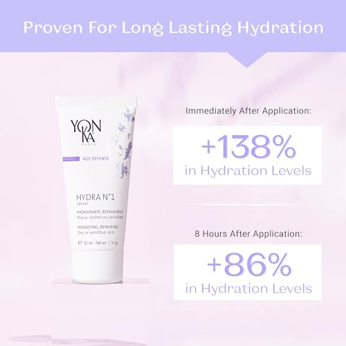 Yonka Daily Reparative Moisturizer, Hydra No. 1 Creme - Rich Anti-Aging Skincare with Hyaluronic Acid, Vitamins A, C & E for Dry Skin, Paraben-Free