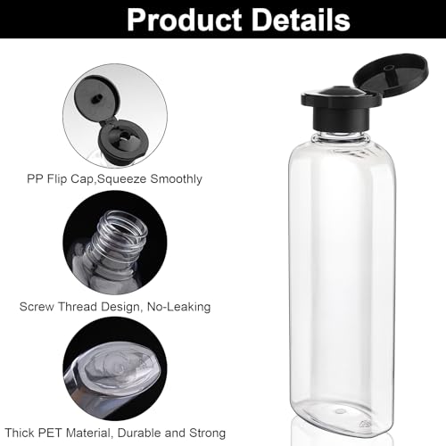 Travel Shampoo and Conditioner Bottles 7.7oz 3 Pack Leak Proof Squeeze Bottles with Flip Cap Refillable Containers Plastic Travel Toiletry Bottles for Lotion Shampoo Conditioner