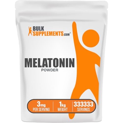 BulkSupplements.com Melatonin Powder - Pure Melatonin, Sleep Aid for Adults - Vegan & Gluten Free, 3mg per Serving, 1kg (2.2 lbs) (Pack of 1)